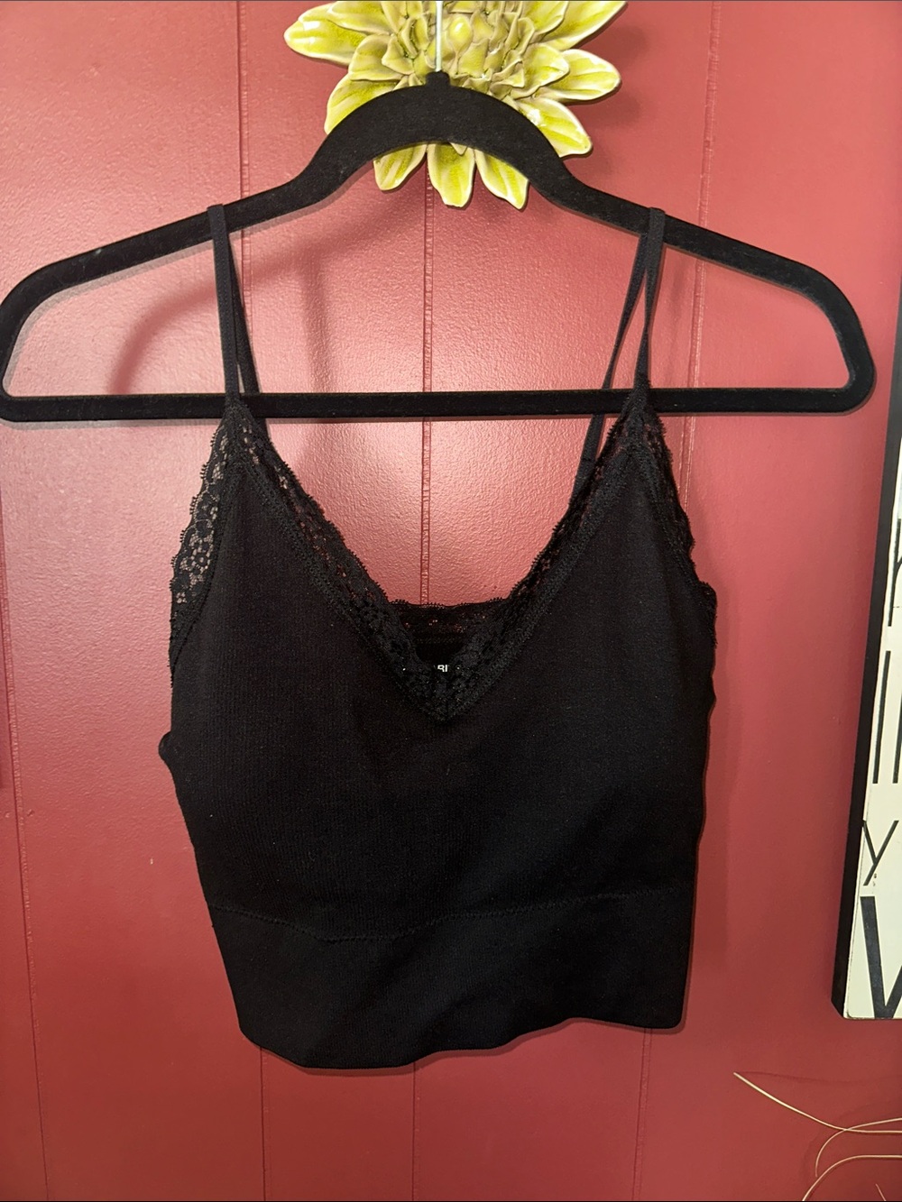 No Boundaries Black Lace-Trim Tank